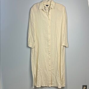 Wall 100% linen made in England long collared button up maxi dress